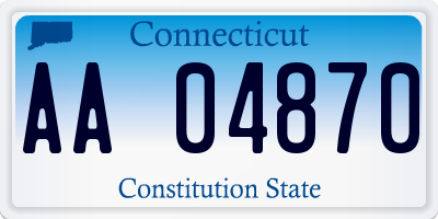 CT license plate AA04870