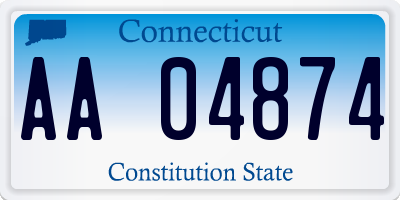 CT license plate AA04874