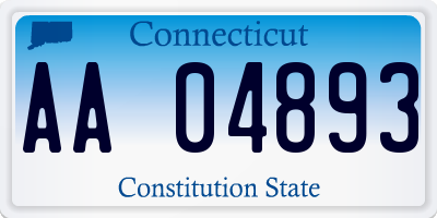 CT license plate AA04893