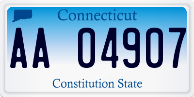 CT license plate AA04907