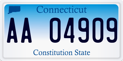 CT license plate AA04909