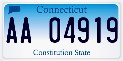 CT license plate AA04919