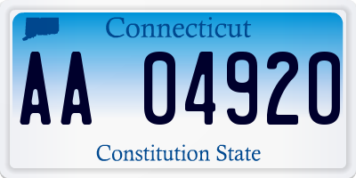 CT license plate AA04920