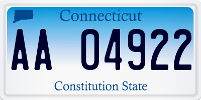 CT license plate AA04922