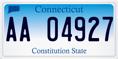 CT license plate AA04927