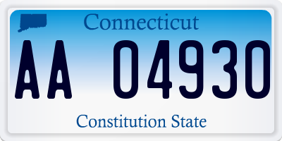 CT license plate AA04930