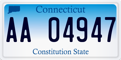 CT license plate AA04947