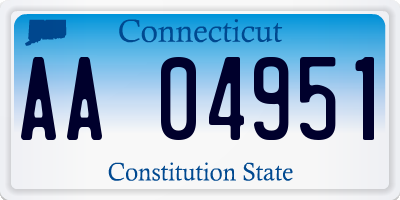 CT license plate AA04951