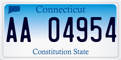 CT license plate AA04954