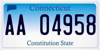 CT license plate AA04958