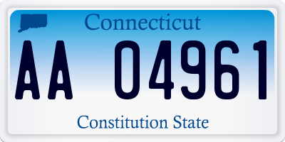 CT license plate AA04961