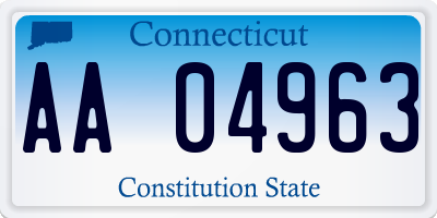 CT license plate AA04963