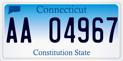 CT license plate AA04967