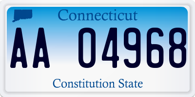 CT license plate AA04968