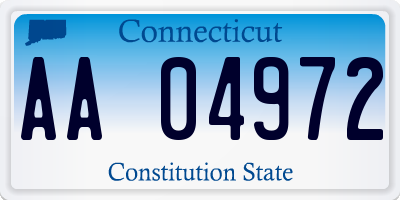 CT license plate AA04972