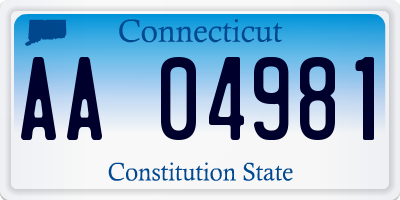 CT license plate AA04981