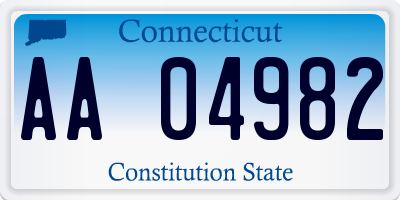 CT license plate AA04982