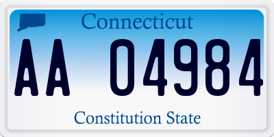 CT license plate AA04984