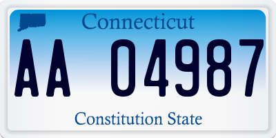 CT license plate AA04987