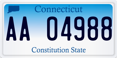 CT license plate AA04988