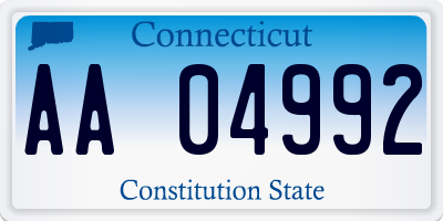 CT license plate AA04992