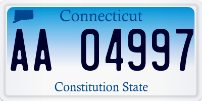 CT license plate AA04997