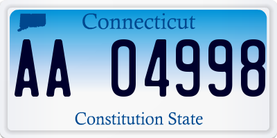 CT license plate AA04998