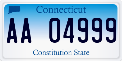 CT license plate AA04999