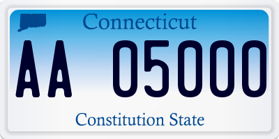 CT license plate AA05000