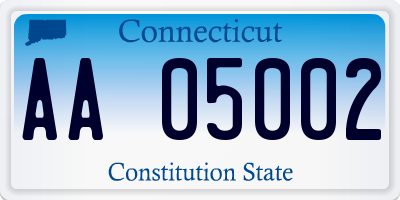 CT license plate AA05002