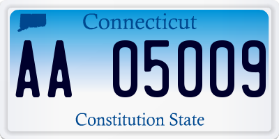 CT license plate AA05009