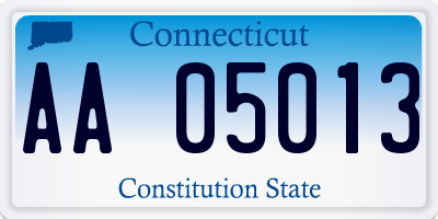 CT license plate AA05013