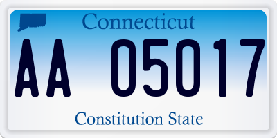 CT license plate AA05017