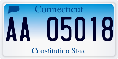 CT license plate AA05018