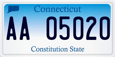 CT license plate AA05020