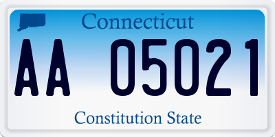 CT license plate AA05021