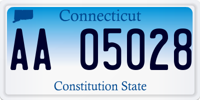 CT license plate AA05028