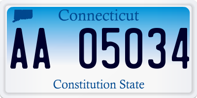 CT license plate AA05034