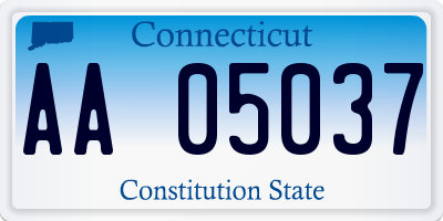 CT license plate AA05037