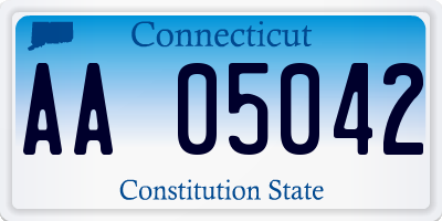 CT license plate AA05042