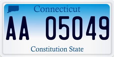 CT license plate AA05049