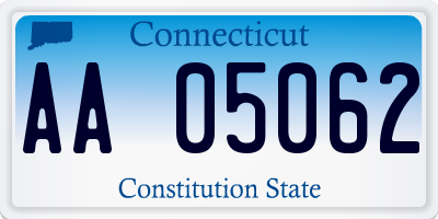 CT license plate AA05062