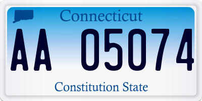 CT license plate AA05074