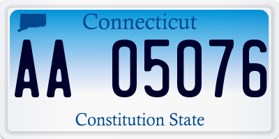 CT license plate AA05076