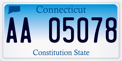 CT license plate AA05078