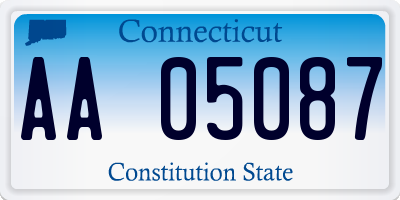 CT license plate AA05087