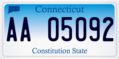 CT license plate AA05092