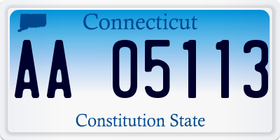 CT license plate AA05113