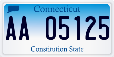 CT license plate AA05125