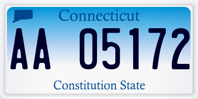 CT license plate AA05172